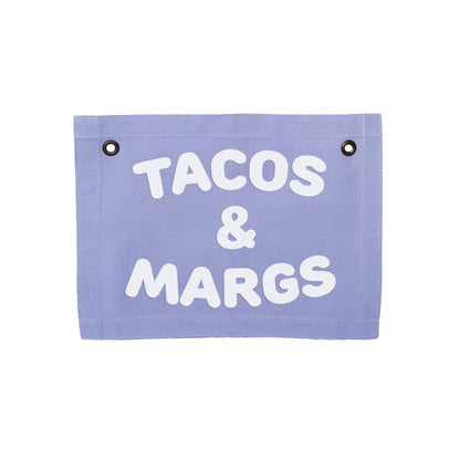 Tacos & Margs Small Canvas Flag