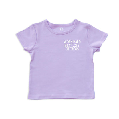 Work Hard & Eat Tacos Kids Tee