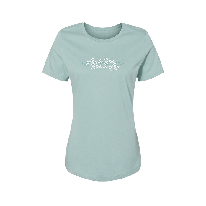 Live to Ride Tee: Sea Spray Blue (Ladies)