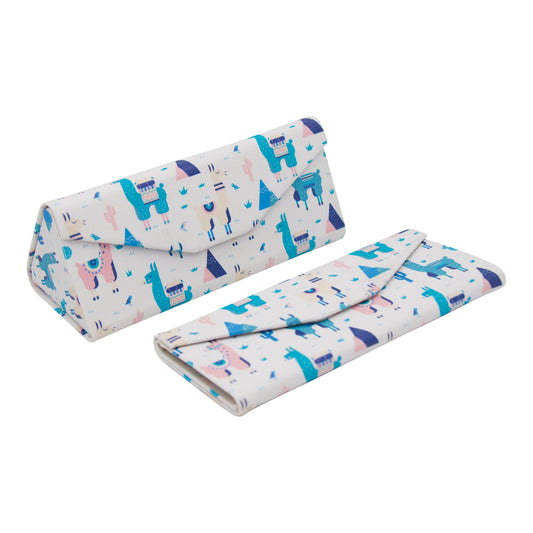 Alpaca Print Glasses Case - Vegan Leather Magic Folding Hardcase