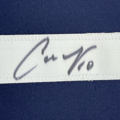 Framed Autographed/Signed Carli Lloyd 35x39 Navy Blue Soccer Team USA World Cup Jersey JSA COA