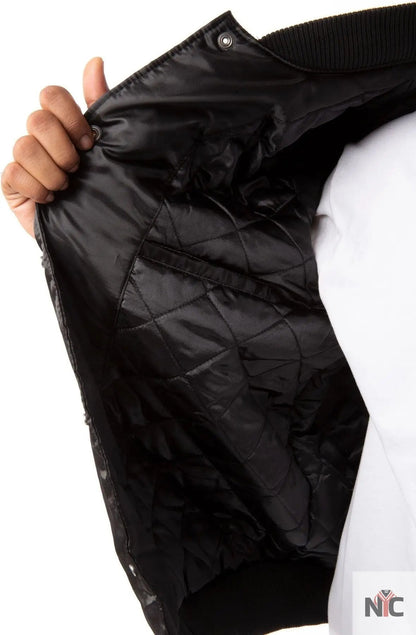 Los Angeles Clippers Black And Gold Satin Bomber Jacket