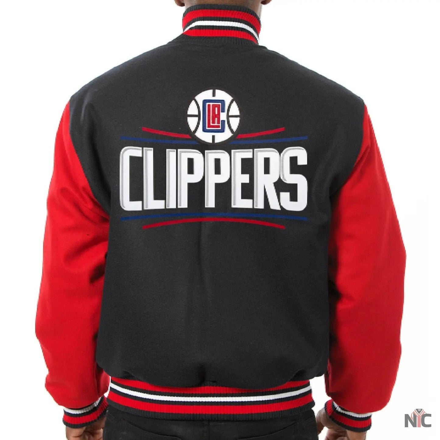 Los Angeles Clippers Red & Black Wool Varsity Jacket