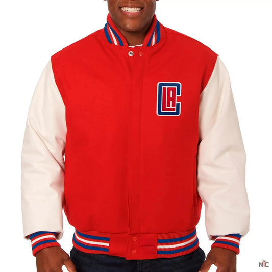Los Angeles Clippers Wool & Leather Varsity Jacket