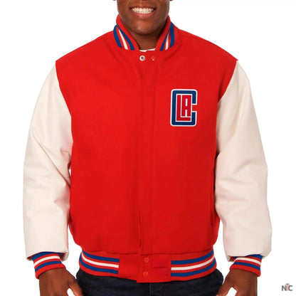 Los Angeles Clippers Wool & Leather Varsity Jacket