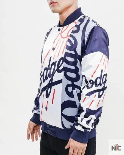 Los Angeles Dodgers Mashup Satin Varsity Jacket