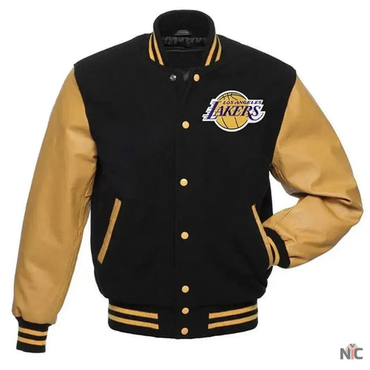 Los Angeles Lakers Black And Gold Varsity Jacket