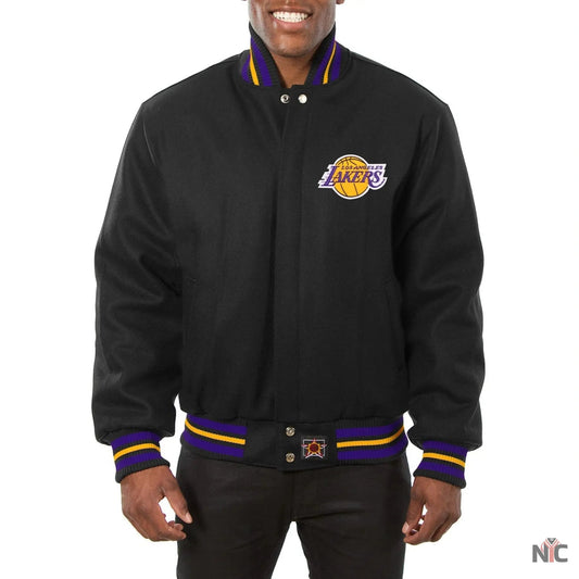 Los Angeles Lakers Black Wool Varsity Jacket