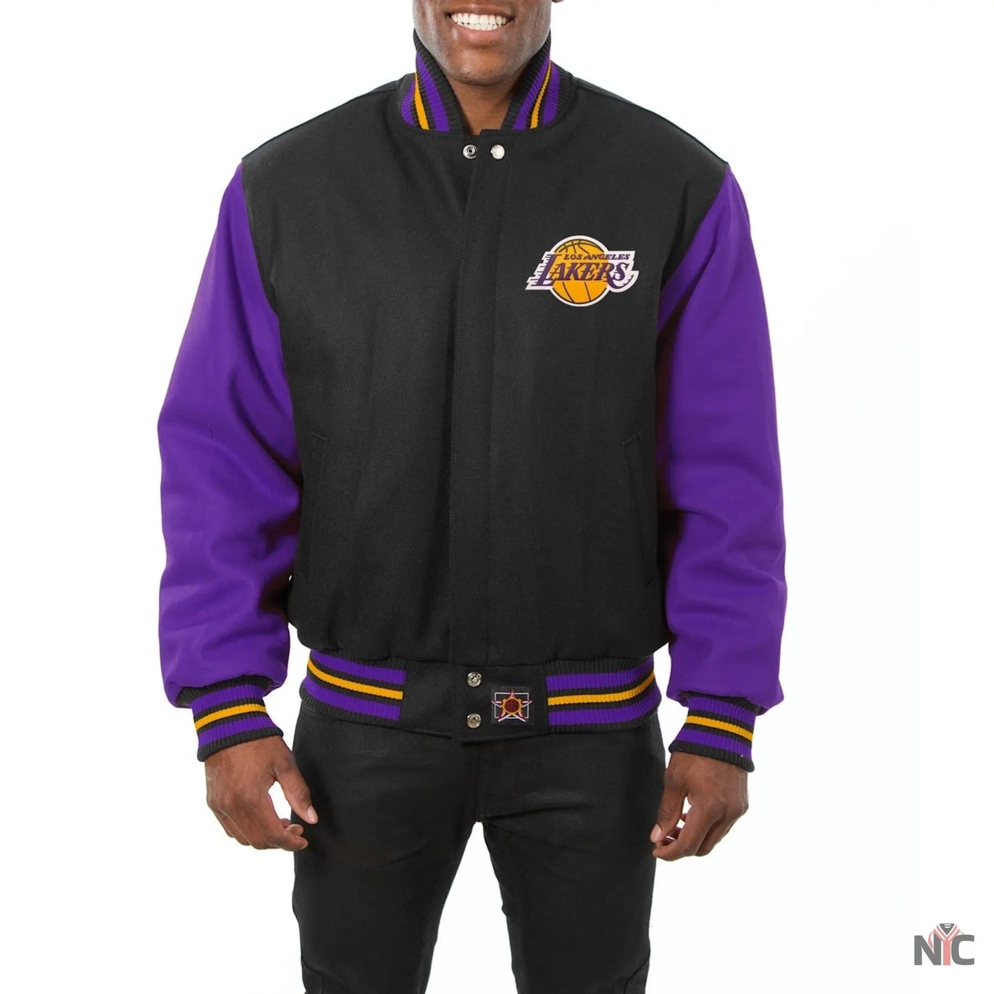 Los Angeles Lakers Black & Purple Wool Varsity Jacket