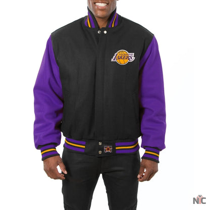 Los Angeles Lakers Black & Purple Wool Varsity Jacket