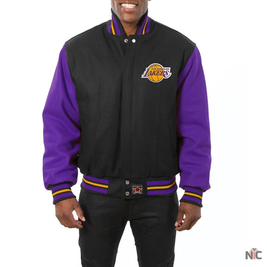 Los Angeles Lakers Black & Purple Wool Varsity Jacket