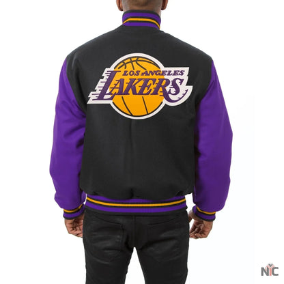 Los Angeles Lakers Black & Purple Wool Varsity Jacket