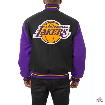 Los Angeles Lakers Black & Purple Wool Varsity Jacket