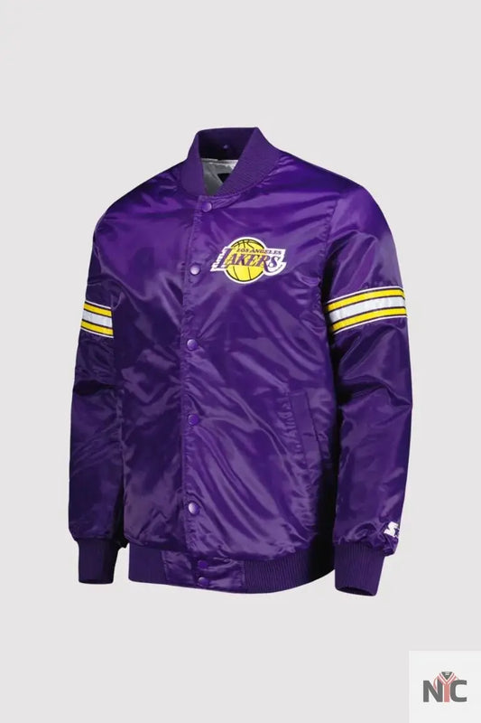 Los Angeles Lakers Pick & Roll Purple Varsity Jacket