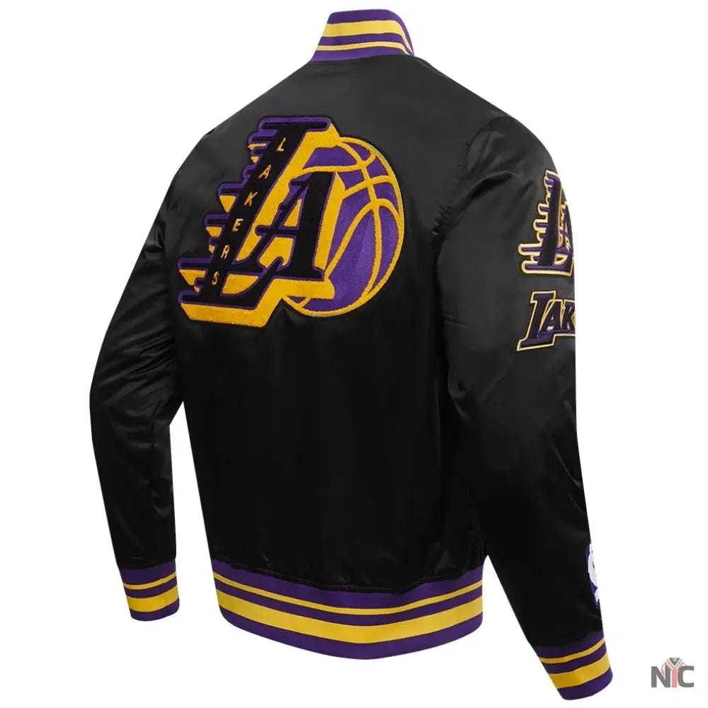 Los Angeles Lakers Pro Standard Mash Up Black Satin Jacket