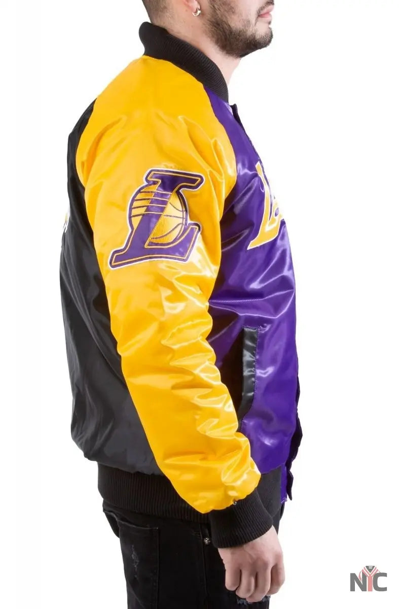 Los Angeles Lakers Tri-Color Varsity Satin Jacket