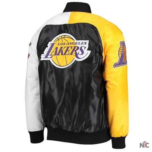 Los Angeles Lakers Tricolor Satin Varsity Jacket