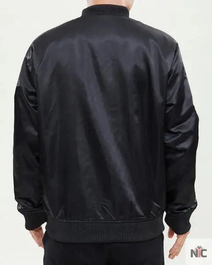 Los Angeles Lakers Wordmark Black Satin Jacket