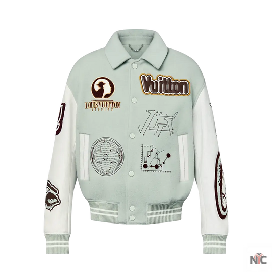 Louis Vuitton Aqua & White Varsity Jacket