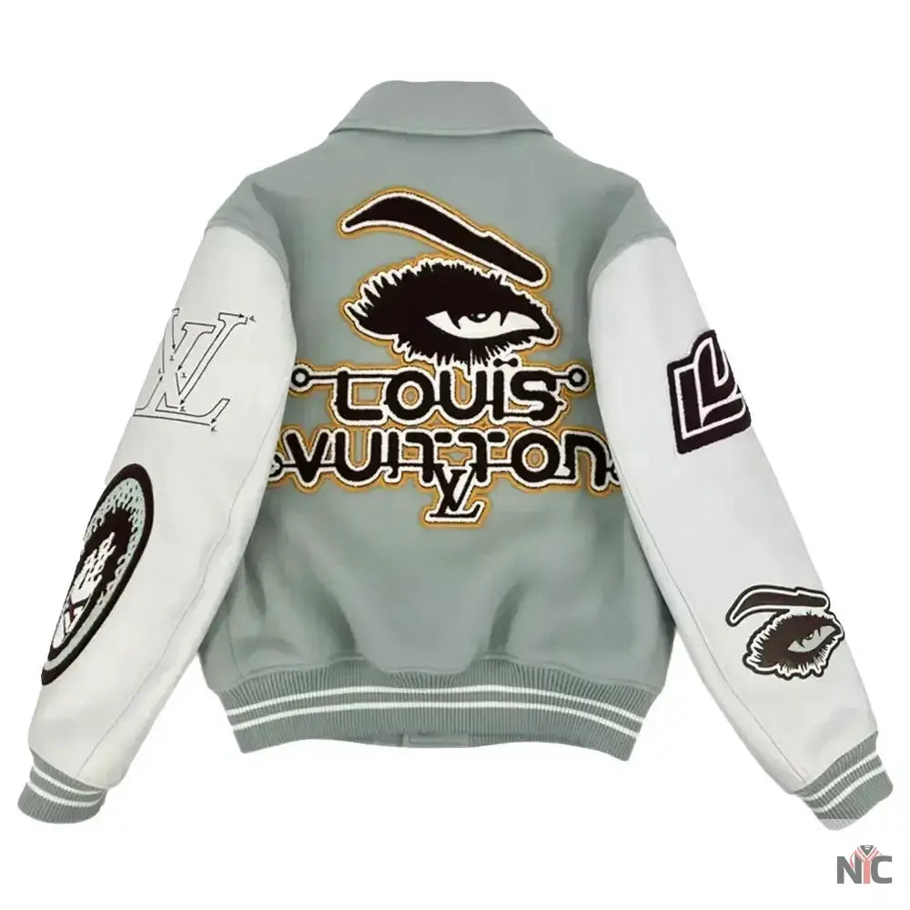 Louis Vuitton Aqua & White Varsity Jacket