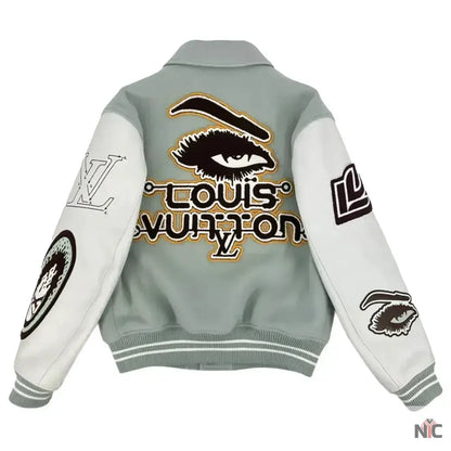 Louis Vuitton Aqua & White Varsity Jacket