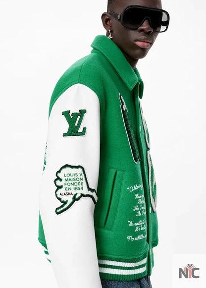 Louis Vuitton Green Varsity Jacket