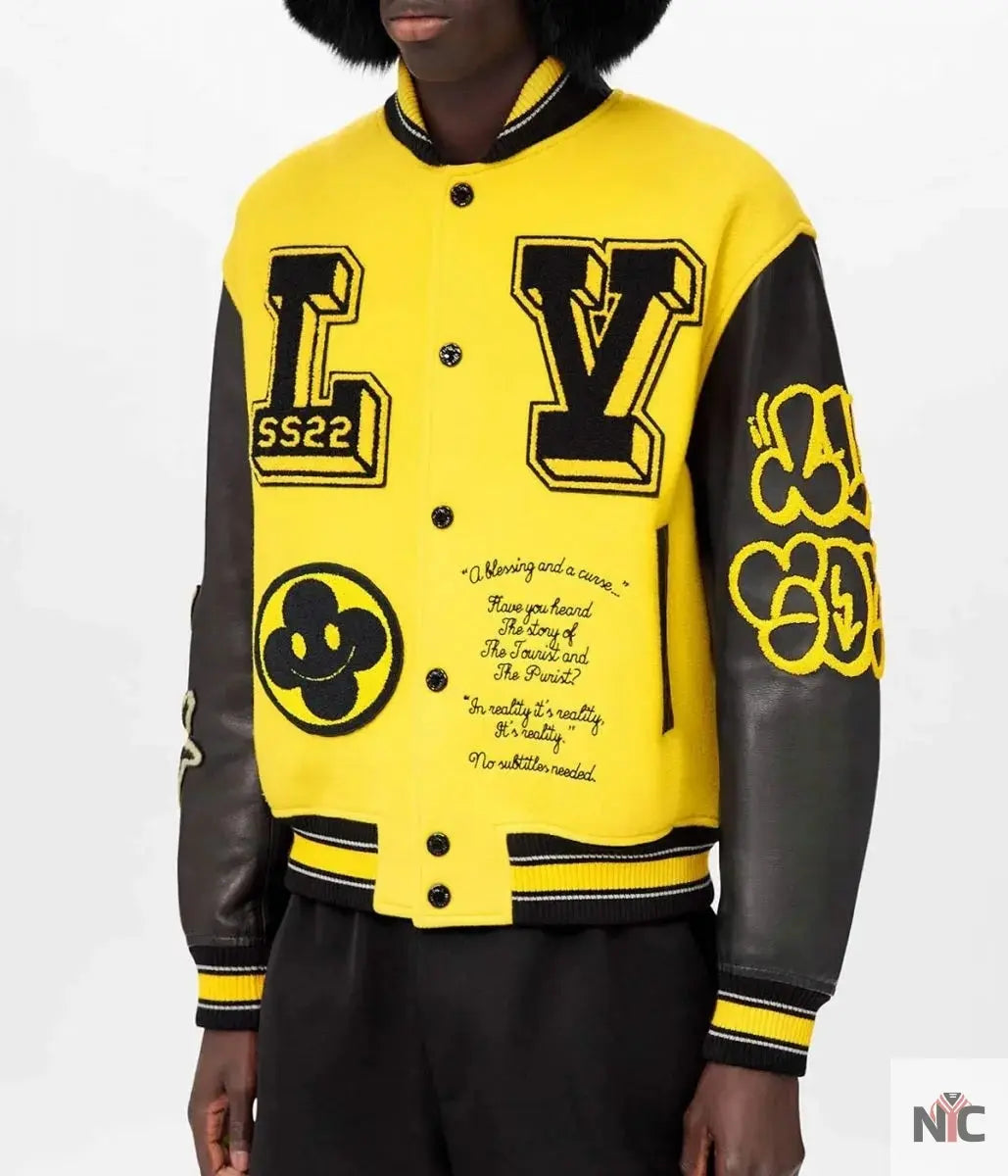 Louis Vuitton Letterman Yellow and Black Varsity Jacket