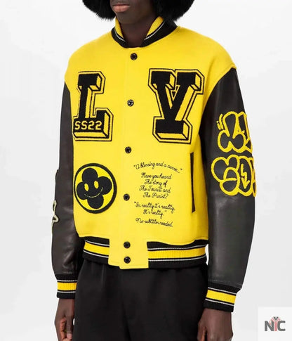 Louis Vuitton Letterman Yellow and Black Varsity Jacket