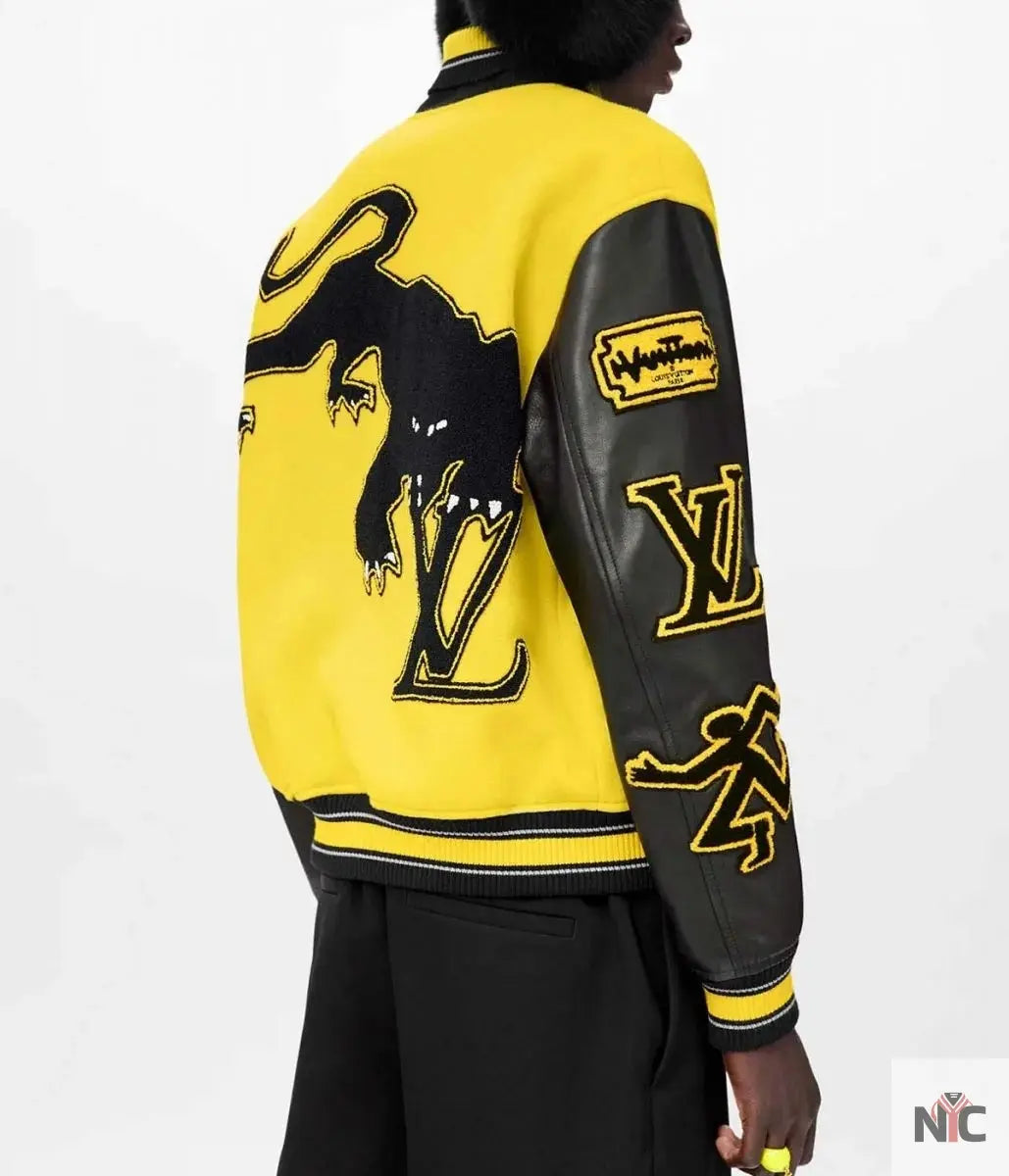 Louis Vuitton Letterman Yellow and Black Varsity Jacket