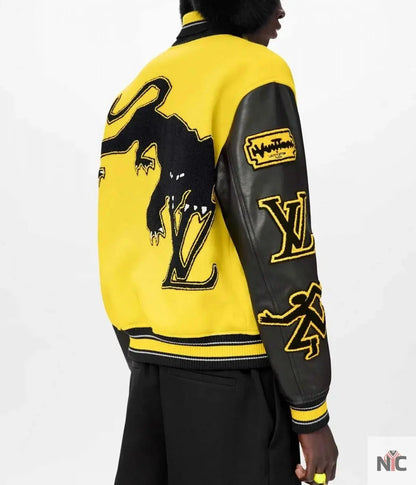 Louis Vuitton Letterman Yellow and Black Varsity Jacket