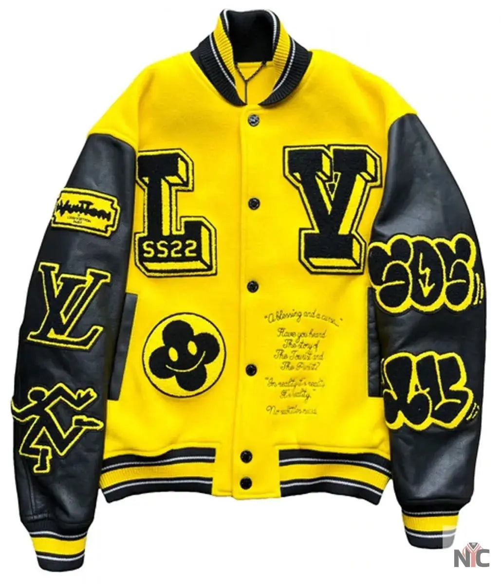 Louis Vuitton Letterman Yellow and Black Varsity Jacket