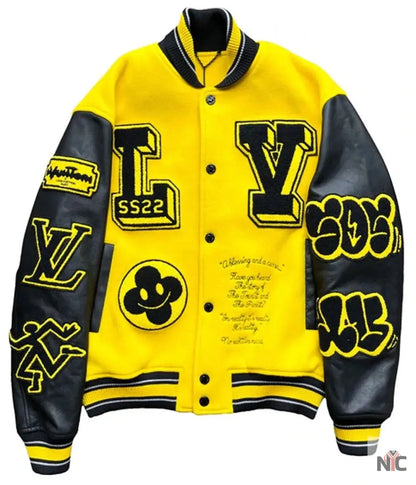 Louis Vuitton Letterman Yellow and Black Varsity Jacket