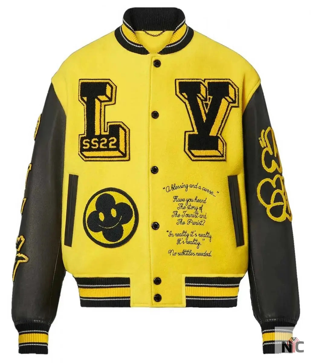 Louis Vuitton Letterman Yellow and Black Varsity Jacket