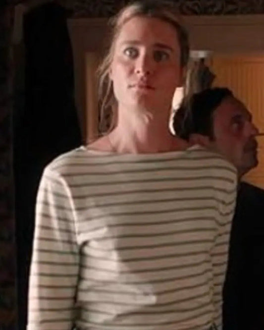 Speak No Evil 2024 Mackenzie Davis Stripe Shirt