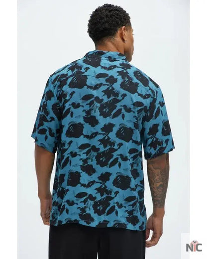 Love Island USA S07 Chris Seeley Blue Floral Shirt
