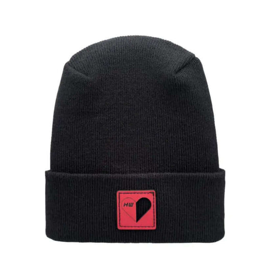 Haakwear Exclusive Love-Inspired H-Stitch Beanie – Limited Edition | Black Hat with Love Heart