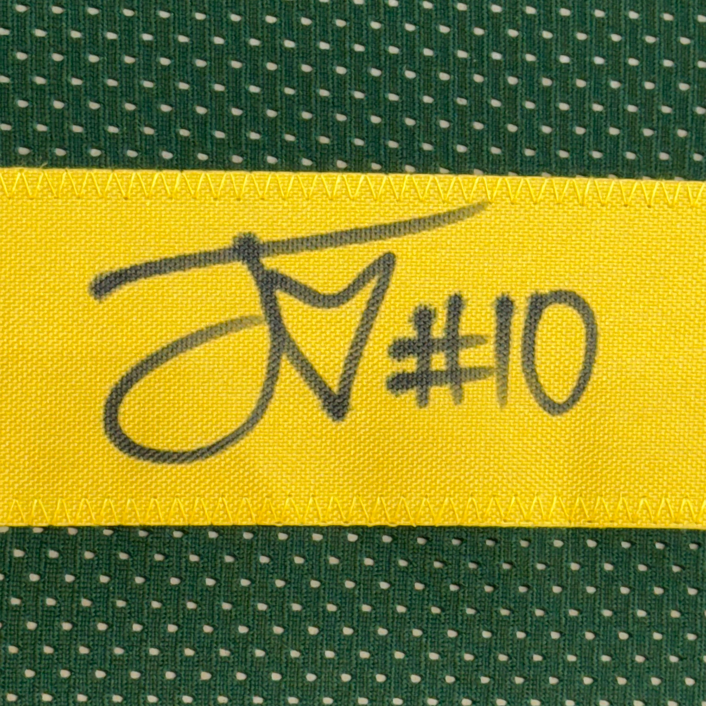 Framed Autographed/Signed Jordan Love 35x39 Green Bay Color Rush Football Jersey Beckett BAS COA