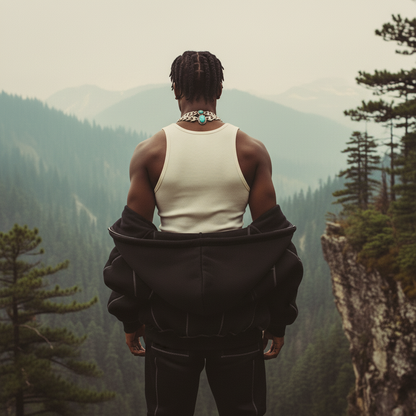 Love Bar Contrast-Stitched Boxy Fleece Zip Hoodie