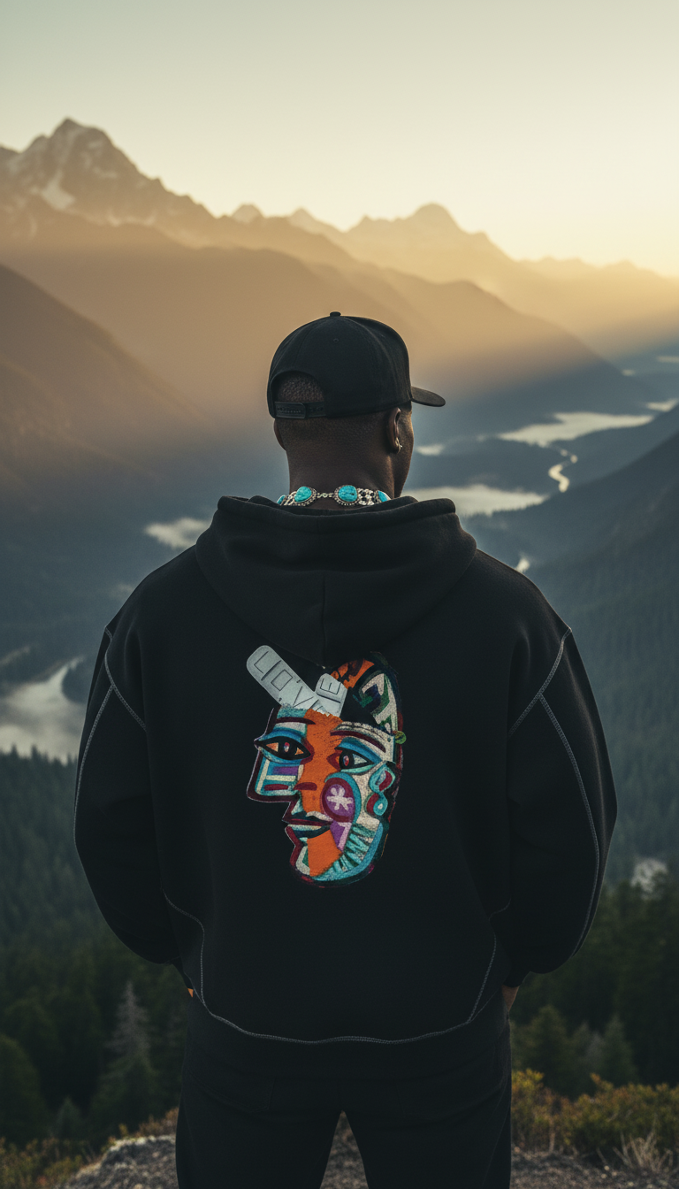 Love Bar Contrast-Stitched Boxy Fleece Zip Hoodie