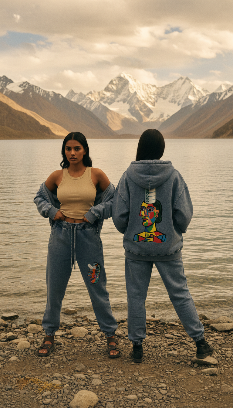 Love Bar Snow Wash Oversized Zip-Up Hoodie