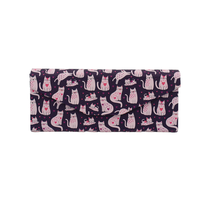 Lovely Cat Print Glasses Case - Vegan Leather Magic Folding Hard Case