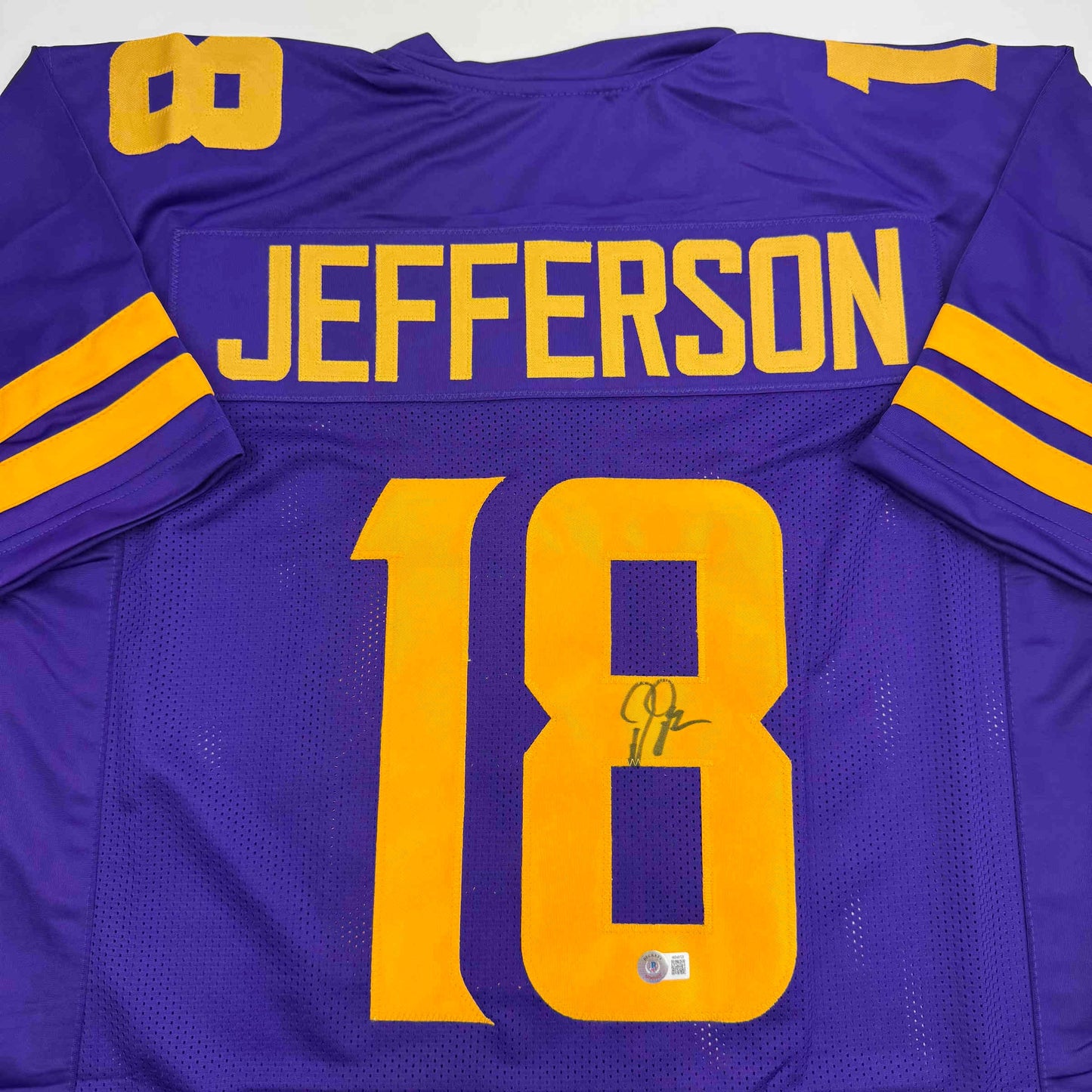 Autographed/Signed Justin Jefferson Minnesota Color Rush Football Jersey JSA COA