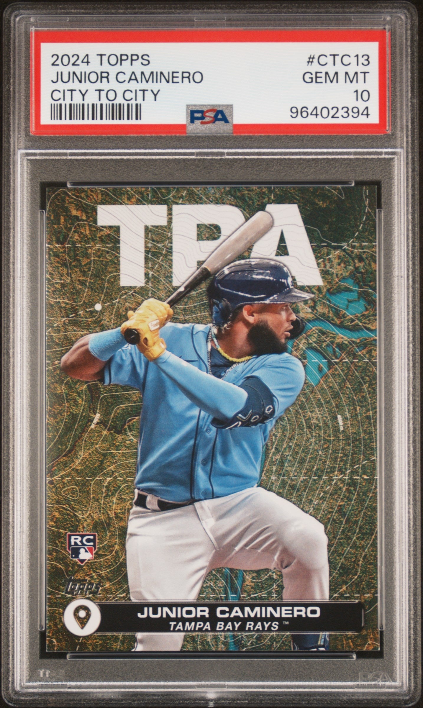 Graded 2024 Topps Junior Caminero #CTC13 City to City Rookie RC Baseball Card PSA 10 Gem Mint