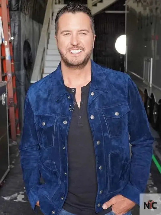 Luke Bryan American Idol 2025 Blue Easter Jacket