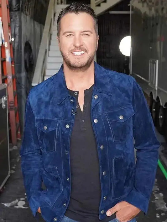 Luke Bryan American Idol 2025 Blue Easter Jacket