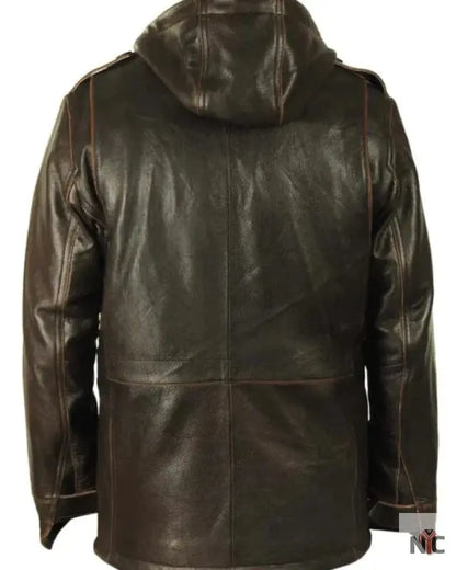 M-65 Cap Brown Field Leather Military Jacket