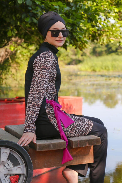 Lycra Black Burkini Modest Swimwear M2104