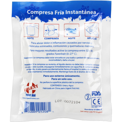 4" x 5" Urgent First Aid Instant Cold Compresses, Case of 125