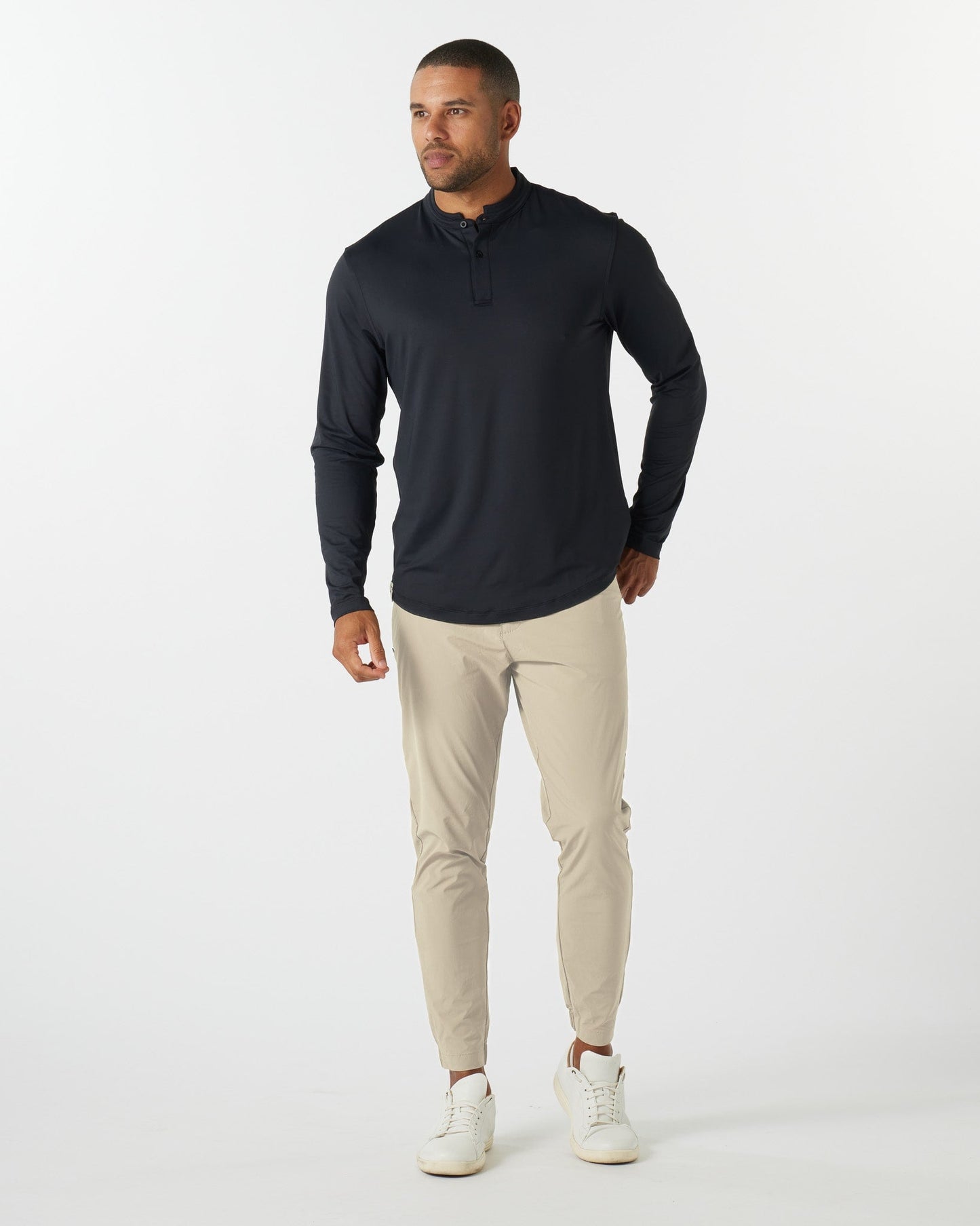 Catalyst Polo L/S | Mantra Collar | Black Sands