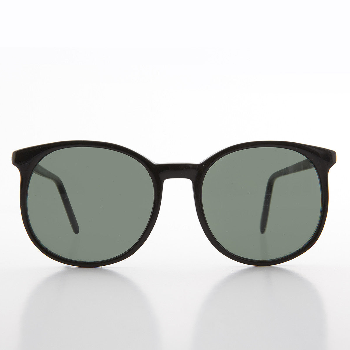 Oversized Black Round Schoolboy Vintage Sunglass - Margo